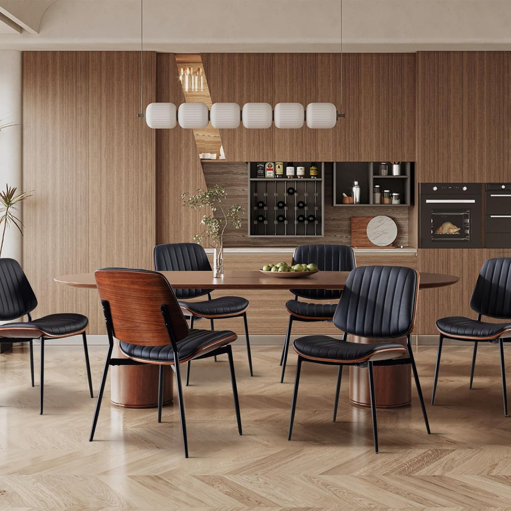 Dining Chairs Set of 6, Upholstered Mid-Century Modern Dining Room and Kitche...