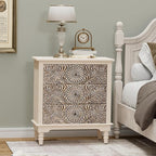 COSIEST 3 Drawers Accent Dresser, Vintage Small Accent Chest with 4 Wood Legs, Free-Standing Buffet Server Nightstand End Table for Bedroom, Living Room, Entryway