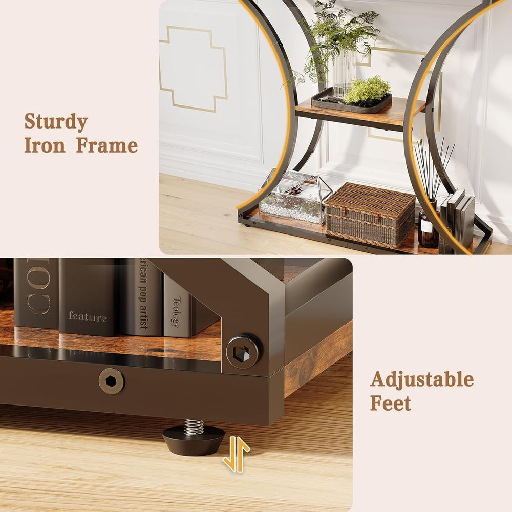 HavenlyYouth Narrow Console Table for Entryway, Industrial 3-Tier Sofa Table ...
