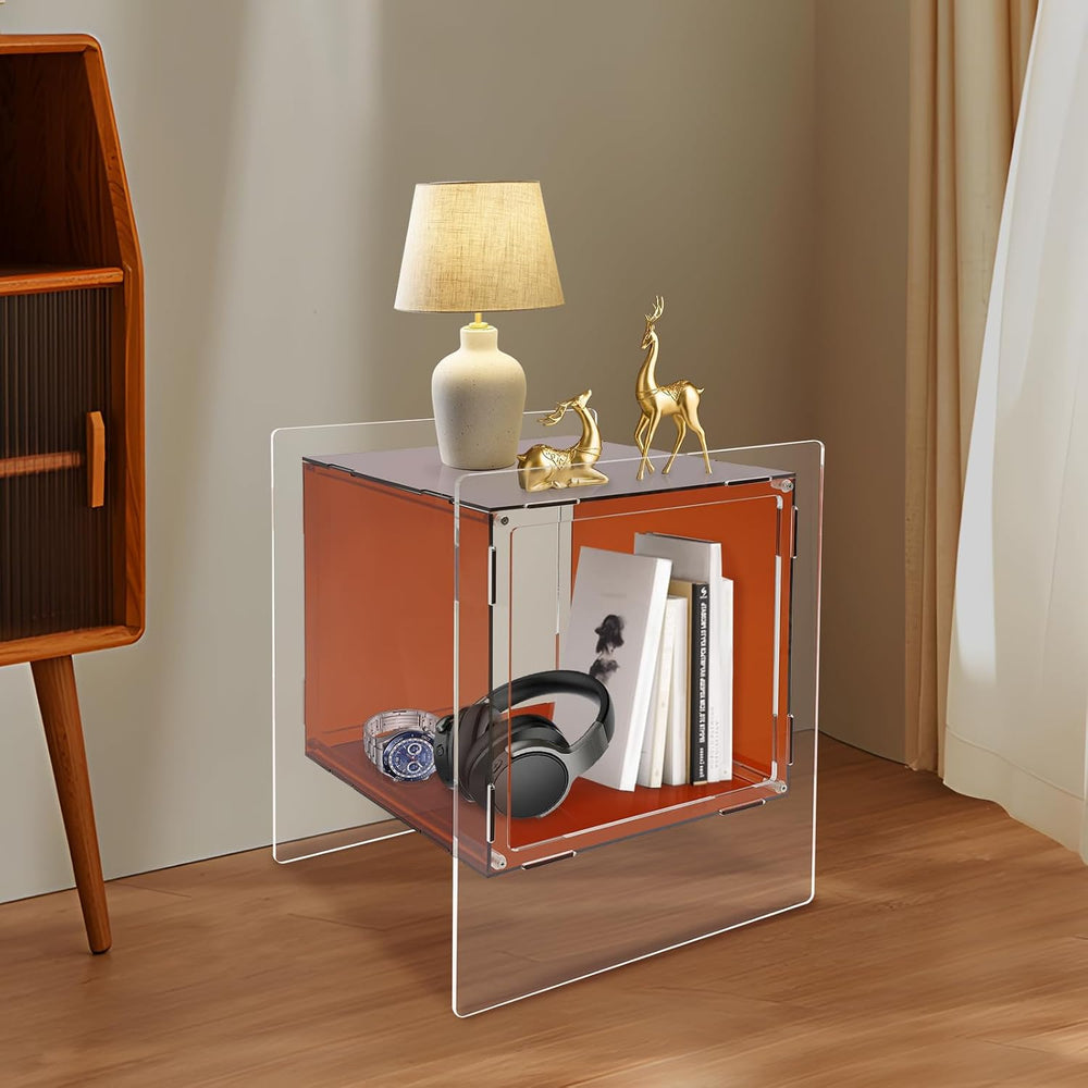 Acrylic End Table, 18.11" L X 15.75" W X 21.65" H Acrylic Nigh...