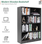 NicBex 48" Heavy Dute Wood Bookcase with Adjustable Shelves, Modern Manga Bookshelf for Living Room, Office, Small Spaces, Manga and Book Shelves Storage, Tip-Over Resistant, 33" Wide Grey