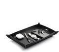 Main Street Forge Leather Valet Tray for Men – Rustic EDC Organizer for Keys, Phone & Wallet – Made in USA – Midnight Black