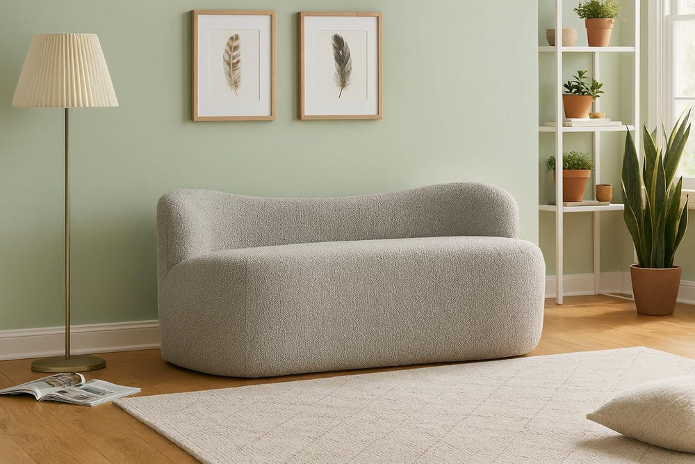 Meridian Furniture 119Grey Flair Collection Modern | Contemporary Boucle Fabr...