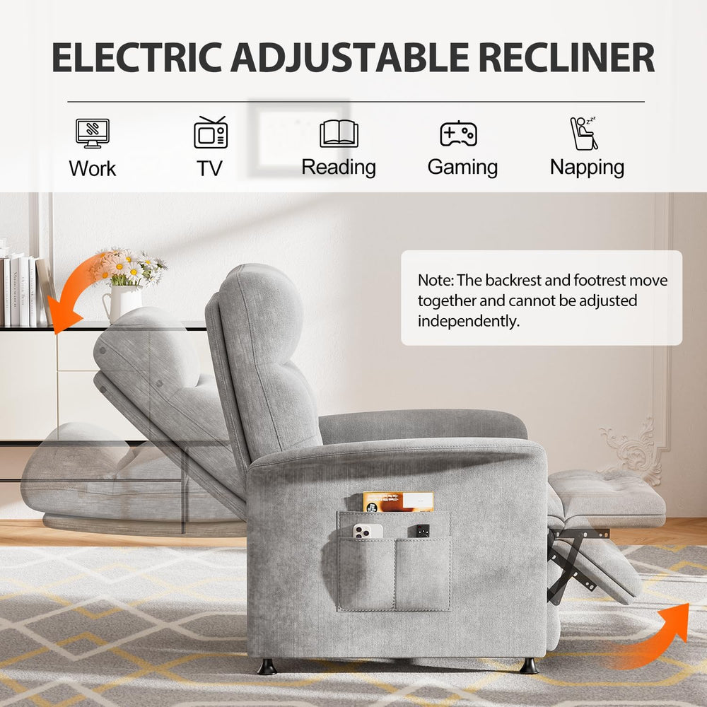 Power Recliner Chair with Heat & Massage, Electric Recliner for Elderly