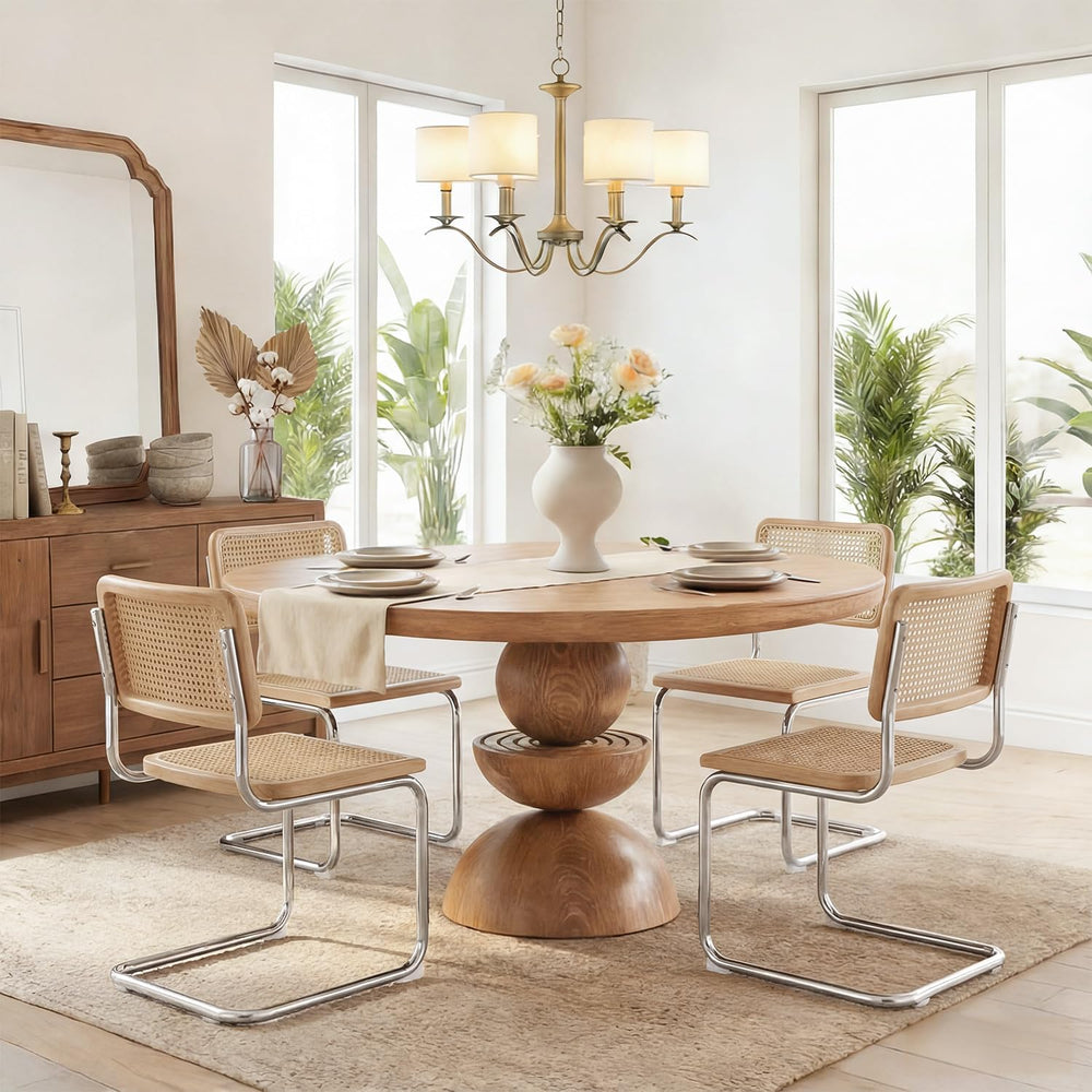 Rattan Dining Chairs Mid Century, Cesca Chairs Set of 2 for Kitchen Room