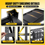 69"Wide Garage Shelving 5000LBS Heavy Duty Storage Shelves, 4 Tier Metal Shelving Unit,Adjustable Heavy Duty Shelving for Garage, Basement, Warehouse, Storage Room, 69" W x 24" D x 64" H Black