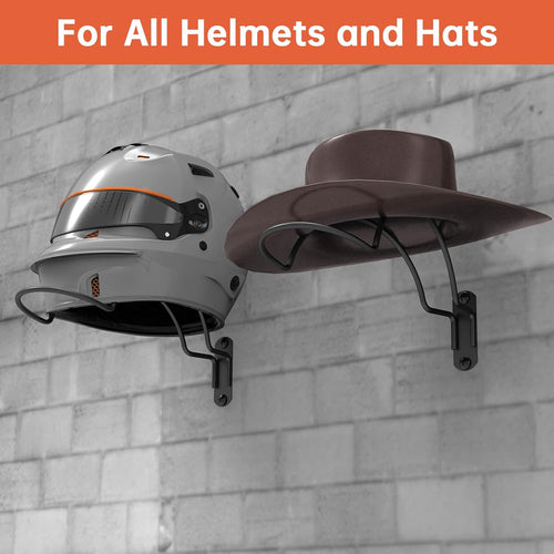 2 PCS Wall Mounted Helmet Rack Roma Helmet Holder Hook Multifunctionnal Metal Rack for Hats Mask Wall Mount Bracket Storage Display Rack with Screws for Equestrian Motorcycle Baseball Rugby Helmetet