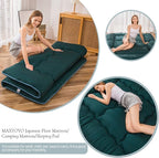MAXYOYO Japanese Floor Mattress Futon Mattress, 4" Thicken Tatami Mat Sleeping Pad Foldable Roll Up Mat Boys Girls Dormitory Pad Kids Floor Lounger Pillow Bed, Charcoal Grey, Queen Size