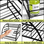 Cididu Coffee Syrup Organizer Rack, 9-12 Bottles Syrup Stand Holder for Countertop, 3 Tier Metal Small Wine Rack, Bottle Storage Shelves for Coffee Bar Station, Kitchen, Spice, Soda, Dressing