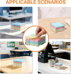 3x3 Inch Sticky Note Holder Post It Note Holder No Slip Base and Shatterproof Acrylic for One-Handed Operation, Perfect for Office Supplies, Home Fridge Memo, or Reception Desk
