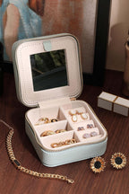 S.Leaf Travel Jewelry Organizer Boxes for Women Small Portable Necklace Earrings Bracelet Rings Travel Case Best Friend Birthday Gifts for Women Trendy (Butterfly_Hazeblue_Gray)