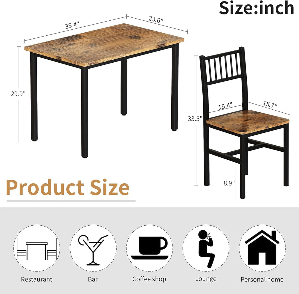 AWQM 3 Piece Dining Table Set for 2, Small Kitchen Table Set for 2 with Chair...