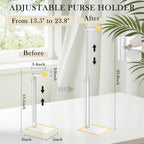 Acrylic Handbag Display Stand, 14"-24" Adjustable Purse Holder Clear Handbag Table Hanger Rack Purse Hanger Stand for Home Closet Store Boutique Counter
