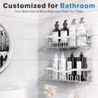 Shower Caddy 2 Pack,Adhesive Shower Organizer for Bathroom Storage&Home Decor&Kitchen organizers and storage,No Drilling,Large Capacity,Rustproof Stainless Steel Bathroom Organizer,Bathroom Decor Sets