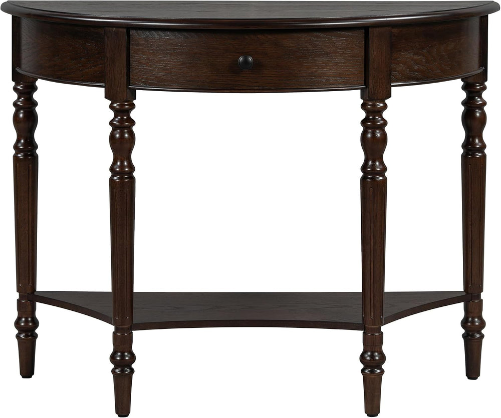 LUMISOL Half Moon Console Table with Drawer, 39'' Farmhouse Entryway ...