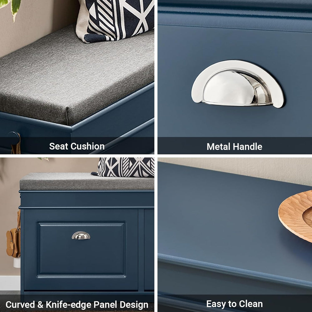 Haotian Shoe Storage Bench Entryway, Shoe Cabinet Bench with 2 Flip Drawers &...