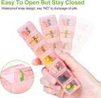 4 Pack Weekly Pill Organizer, 7 Days Pill Case Travel Daily Pill Box Portable Medicine Organizer and Planner with Compartment for Vitamins, Fish Oil, Supplements and Medication (4 Colors)