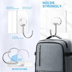 Large Adhesive Hooks for Hanging Heavy Duty Wall Hooks Self Adhesive Towel Coat Hooks Waterproof Transparent Hook for Bathroom Shower Kitchen Keys Door Outdoor Home Improvement Utility Hook 12 Pack
