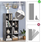 VECELO 3-Tier Small Bookcase, 4 Cube Bookshelf with Height Difference Shelves for Most Books, Modern Floor Standing Unit, Each Shelf Hold Up to 66 LBS for Living Room Bedroom, Grey