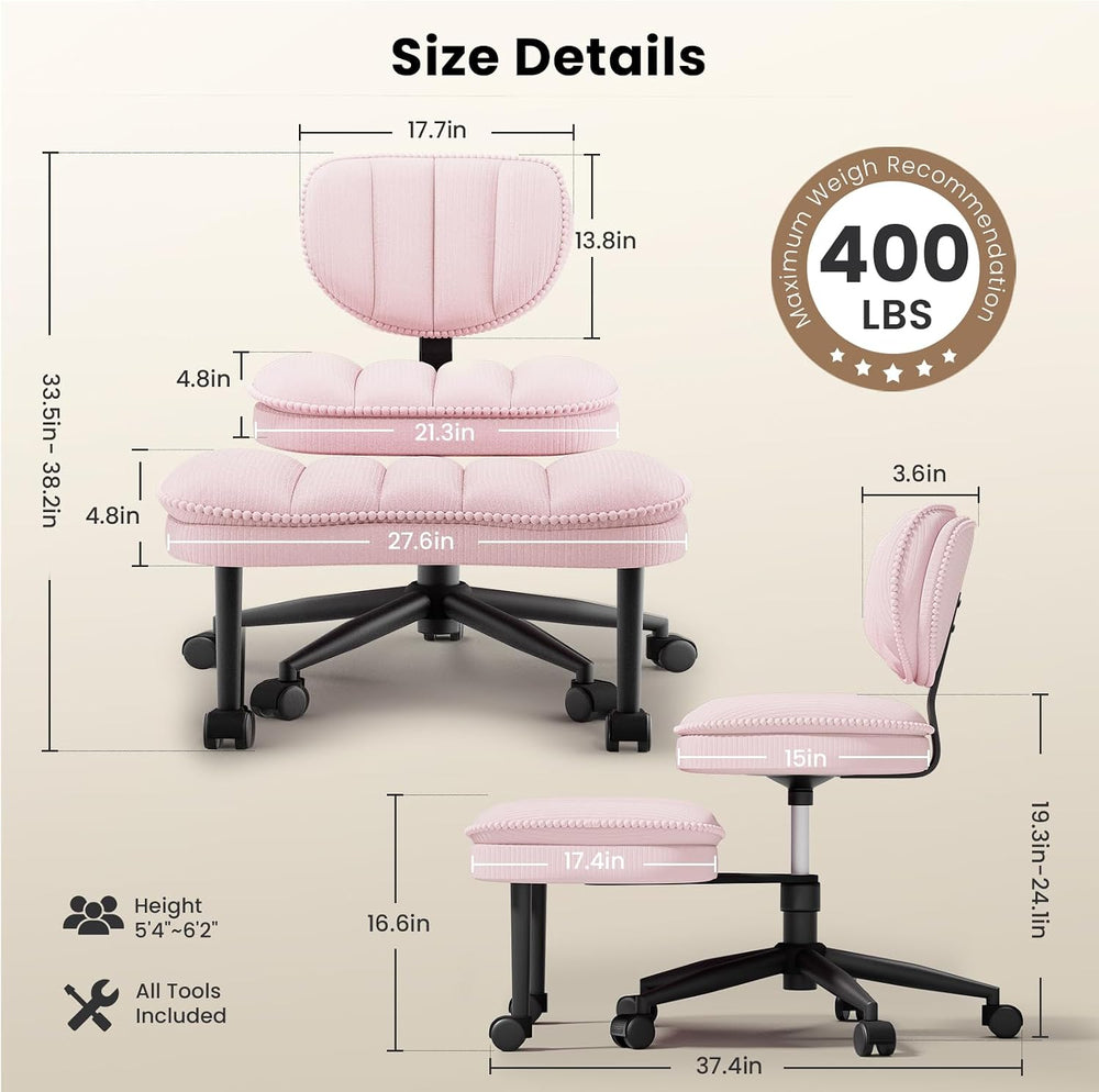 Cross Legged Office Chair, Ergonomic Cloud Criss Cross Desk Chair, Meditation...