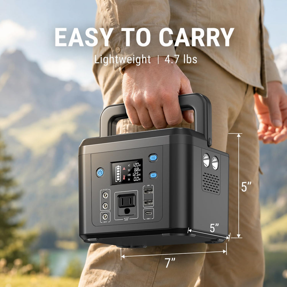 200W Portable Power Station, 192Wh LiFePO4 Solar Generator for Camping