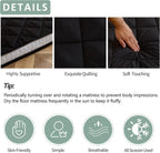 MAXYOYO Japanese Floor Futon Mattress King Size, Floor Futon for Adults, Roll Up Folding Mattress, Diamond Patterned Japanese Futon Mat, Black
