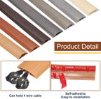 HARFINGTON 4ft Cord Cover Floor W0.6 x H0.33 Inner Channel PVC Hide Extension Cable Floor Wire Hider Wire Covers Protector for Prevent Cable Trips Cables Management, Wood Brown