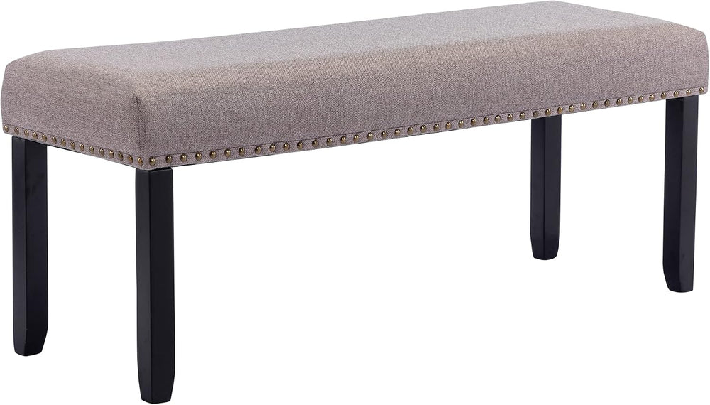 Duhome Elegant Lifestyle Nailhead Trim Bench, Khaki, Wood