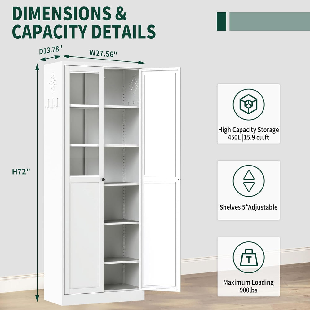 Kitchen Pantry Cabinet, 72" Tall Farmhouse Storage Cabinet, Kitchen Stor...