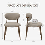 Dining Chairs Set of 2, Upholstered Dining Room Chairs with Metal Legs and Anti Slip Pads, Curved Back Kitchen Chair for Home and Restaurant Use, Camel