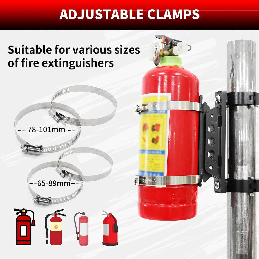 CNC Aluminum UTV Fire Extinguisher Mount Kit, Adjustable Roll Bar Fire Exting...