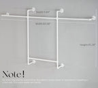 Industrial Clothing Racks Garment Racks, Wall Mounted Pipes Clothes Racks with Four Hanging Rods, Heavy Duty Garment Racks, Industrial Steampunk Closet Organizer Hall Tree (Metal Pipes-White)