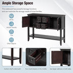 Merax Wood Farmhouse Buffet Table with Storage Shelf, 2 Drawers and Cabinets Buffet Coffee Bar Cabinet for Living Room Dinning Room Kitchen, Espresso