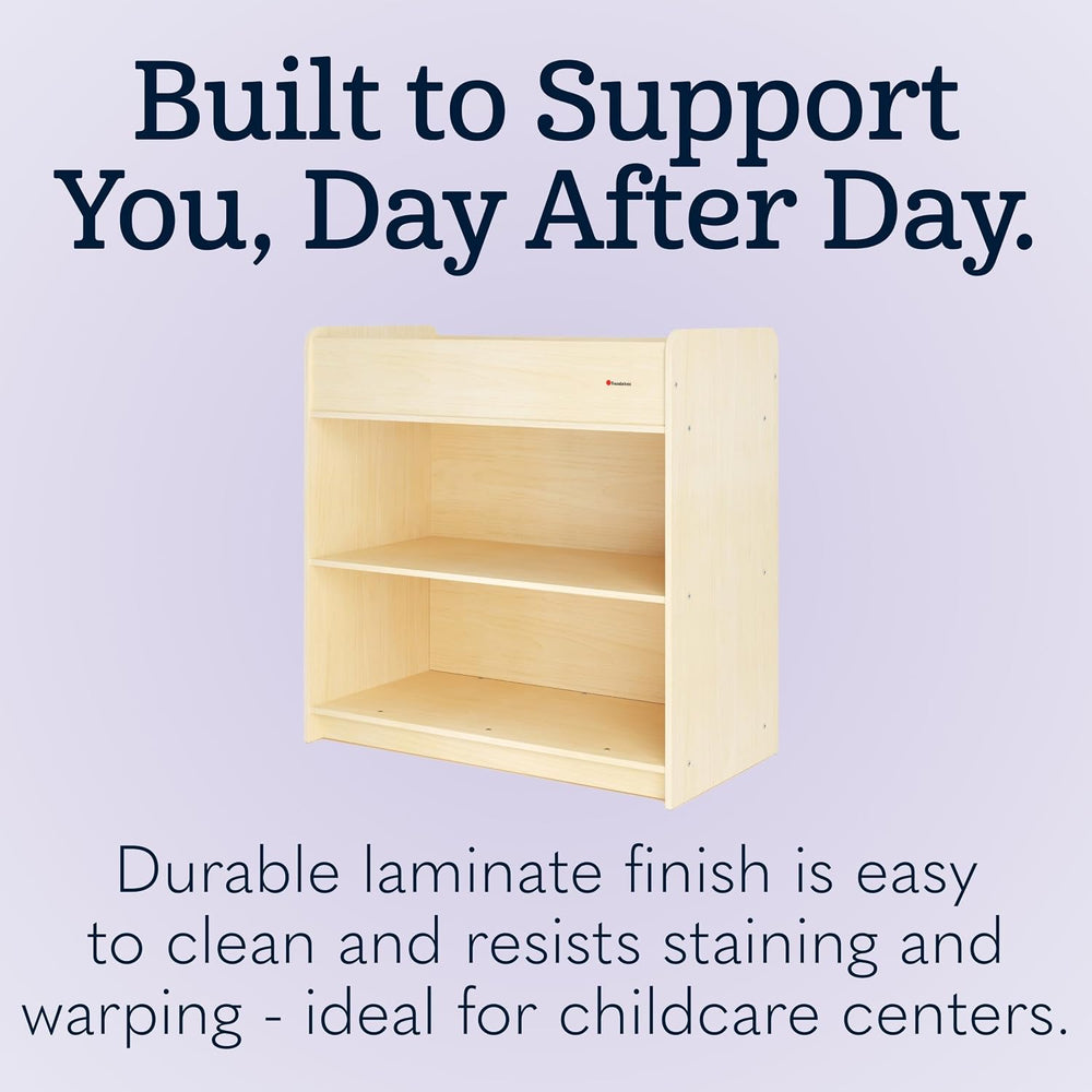 Foundations SafeStart Daycare Changing Table w/Built-In Shelving, Natural