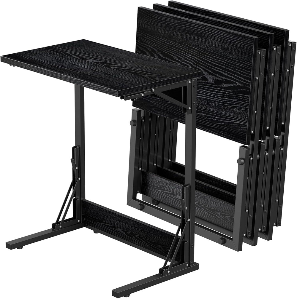 Tatub 24" TV Tray Table Set of 4, Folding C Shaped End Table, Small Sofa...