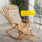 Upholstered Rocking Chair Folding Recliner Comfy Rocking with Footrest and Soft Padded Patio Lounge(Blue,B)