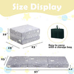 Kids Floor Mattress, Foldable Foam Mattress,57 x 23 in,Glow Star | Foldable floor mattress for kids,child trifold foam mattress,folding mat,glow-in-the-dark star,with storage bag