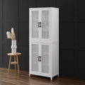 Maykoosh Seaside Style Tall Storage Pantry, White Finish-2 Stackable Pantries, 15.75"D x 28"W x 72.75"H, Modern Design, Adjustable and Removable Shelving Storage, Convenient Kitchen Storage Cabinet