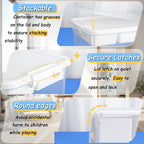 Creahaus 16L Organizers and lego storage Box with Removable Tray and lego building tray kids storage boxes Craft Box for Lego Art, Playdoh, Tool, Craft, Toy(Clear)
