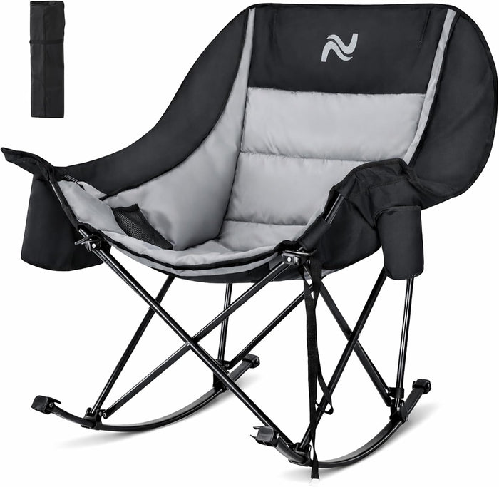 Slsy Oversized Rocking Camping Chair, Outdoor Rocking Chair for Adults