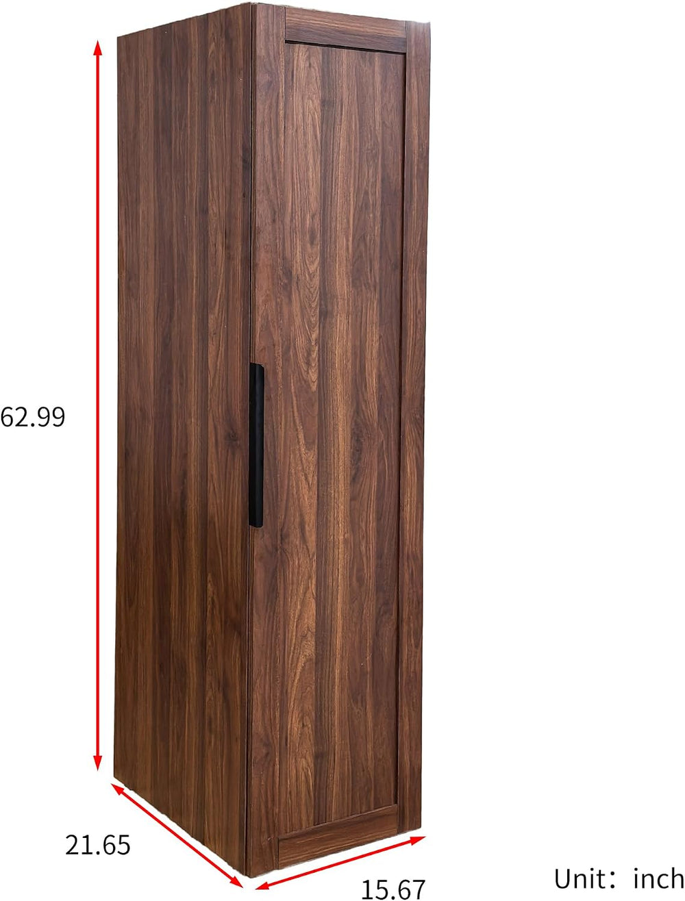 Brown Freestanding Kitchen Pantry Cabinet with Doors & Shelves - 5-Tier S...