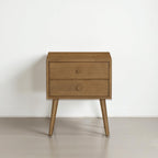NTC Lux Nightstand with 2 Drawers, Featuring Adaptable Design, 150 lbs Load Capacity, Water-Resistant, Elevate Your Space, Easy Assembly - Teak Look