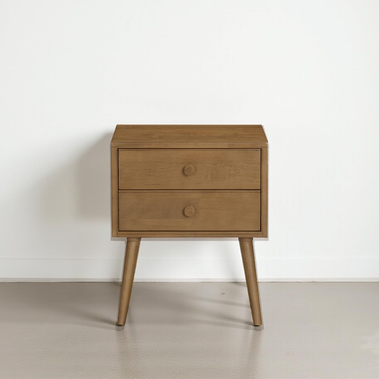 NTC Lux Nightstand with 2 Drawers, Featuring Adaptable Design, 150 lbs Load Capacity, Water-Resistant, Elevate Your Space, Easy Assembly - Teak Look