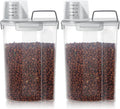 3-5Lbs Airtight Small Cat Dog Pet Food Storage Containers BPA Free, with Large Pour Spout/1 Measuring Cup/ 4 Safety Locks and Double-layer Silicone Strip (Clear Grey 2Pack)