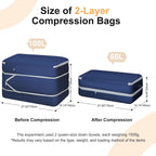 Comforter Storage Bag - Large Capacity Bedding Storage Bags Ultra Space Saving Self Compression Organizer, Washable Compression Bags for Storage Comforter Blanket Duvet, 4-Pack, Navy Blue