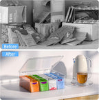 Tea Bags Organizer with Lids - Acrylic Tea Packet Organizer for Countertop Pantry, Stackable Clear Storage Box - Large