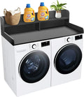 Royxen Laundry Countertop with 2-Tier Shelf Universal Fit, Washer and Dryer Countertop with Storage Space, Shelf Height 11.5 Inches, Solid Wood Core, Black