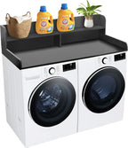 Royxen Laundry Countertop with 2-Tier Shelf Universal Fit, Washer and Dryer Countertop with Storage Space, Shelf Height 11.5 Inches, Solid Wood Core, Black