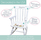 Girl's Personalized White Wood Rocking Chair Toddler Baby Gift (You are My Sunshine)