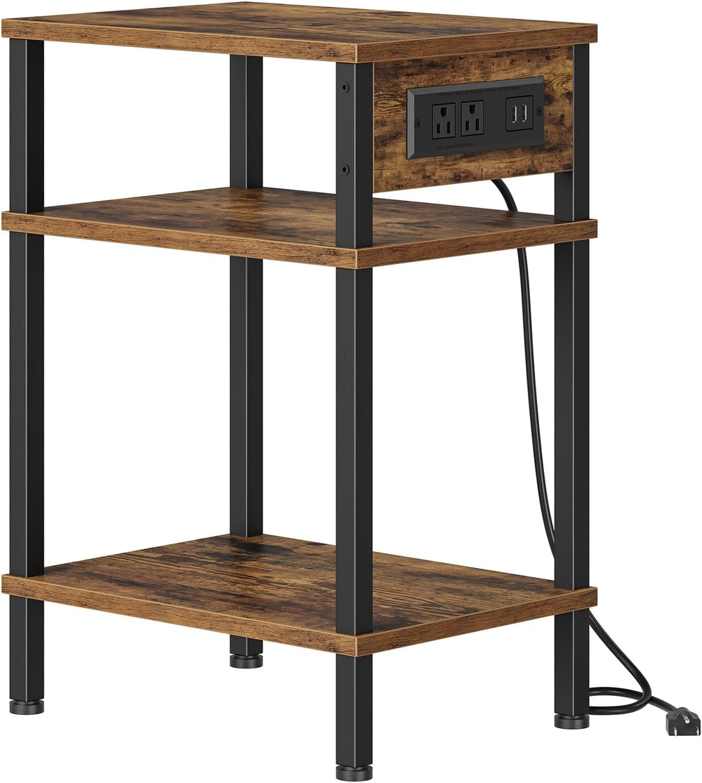 Creso hom Side Table with Charging Station, End Tables Living Room, 21.7 Inch...